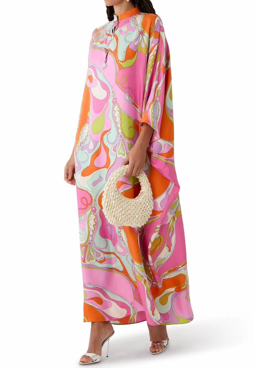 Pucci Orchidee Print Kaftan in Silk