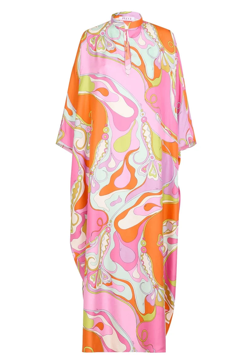 Pucci Orchidee Print Kaftan in Silk