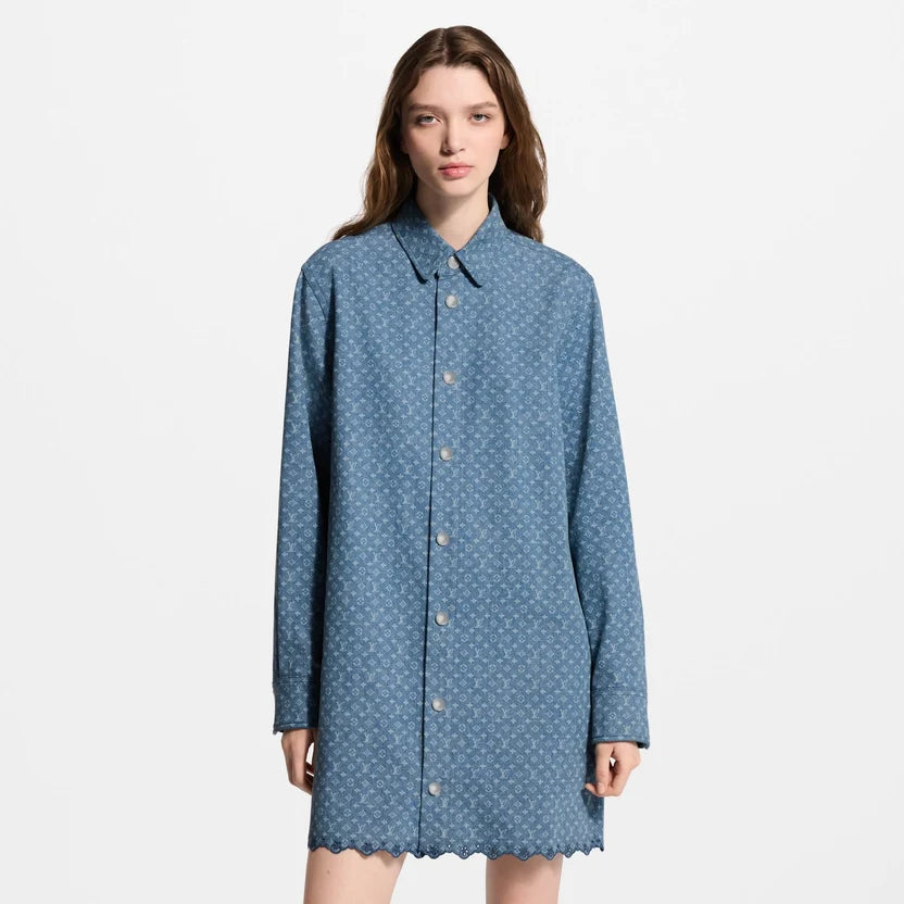 Louis Vuitton Monogram Denim Shirt Dress