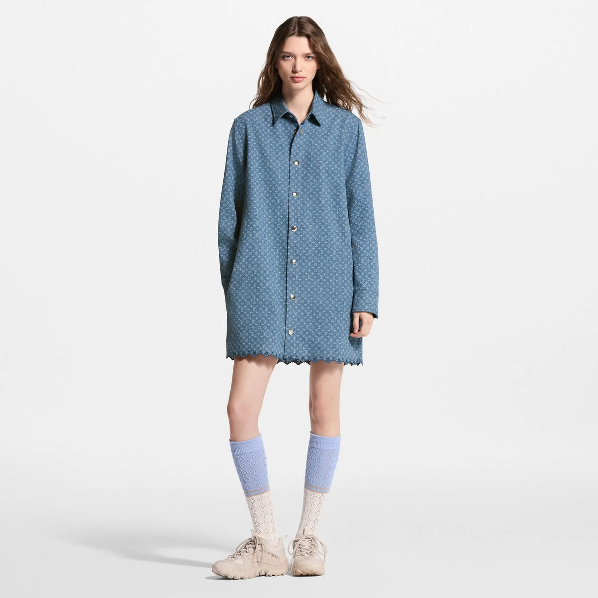 Louis Vuitton Monogram Denim Shirt Dress