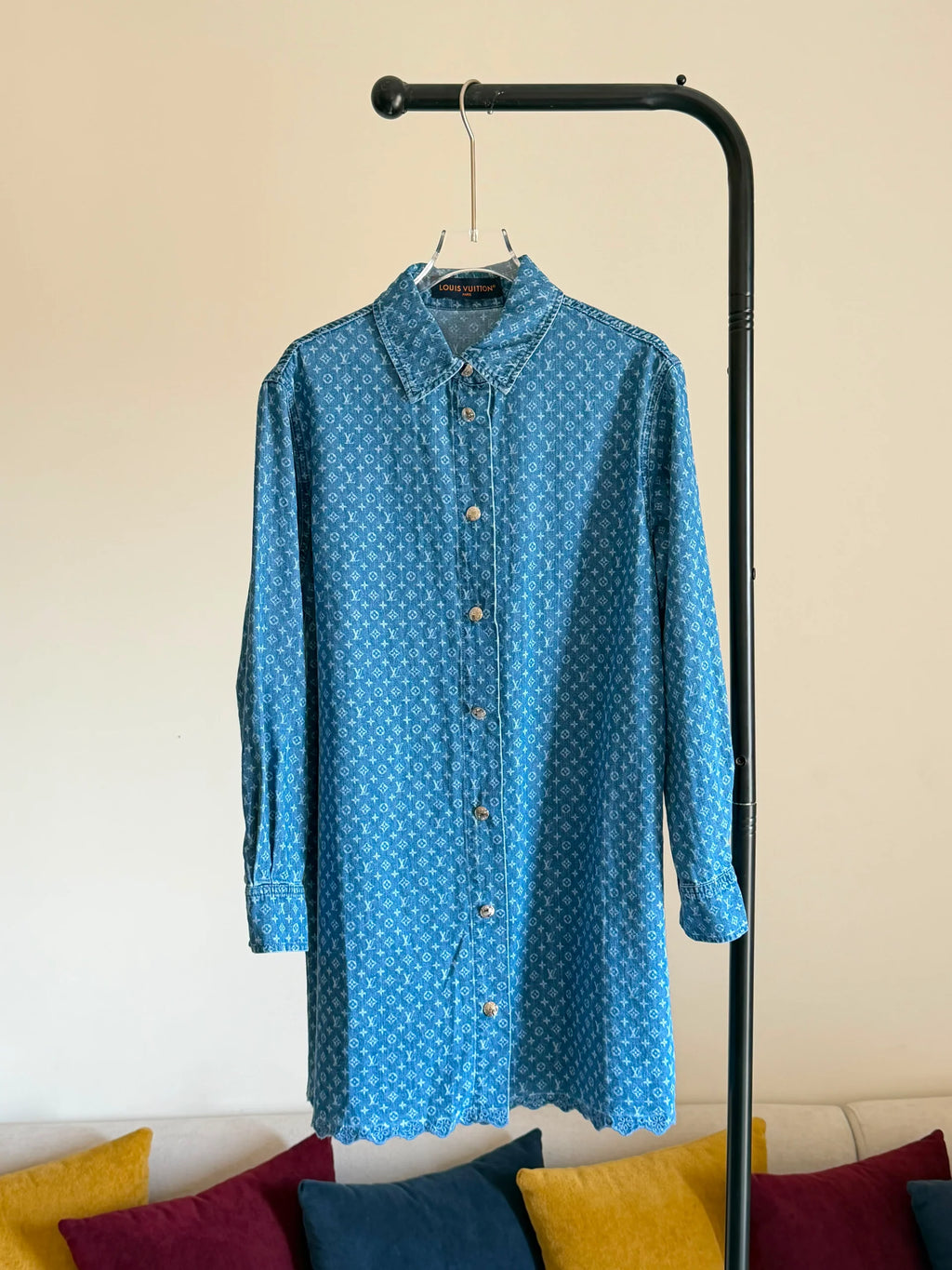 Louis Vuitton Monogram Denim Shirt Dress