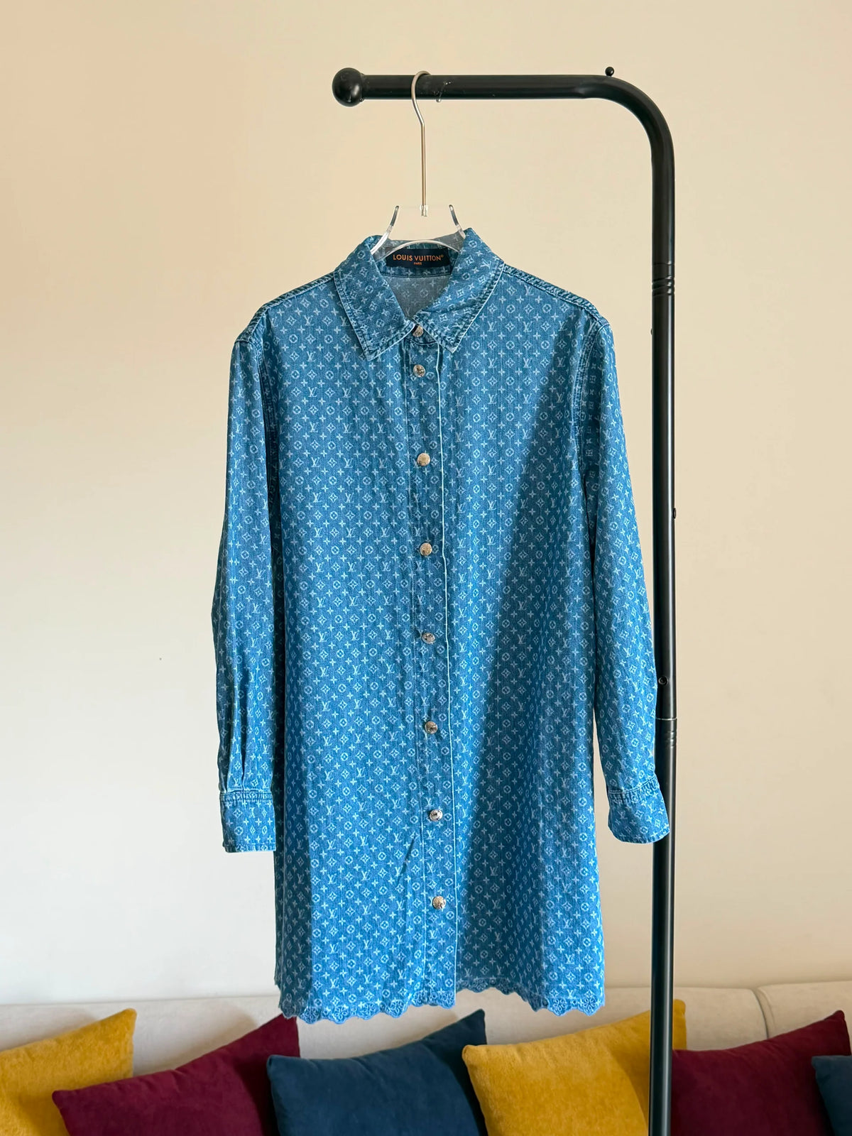 Louis Vuitton Monogram Denim Shirt Dress