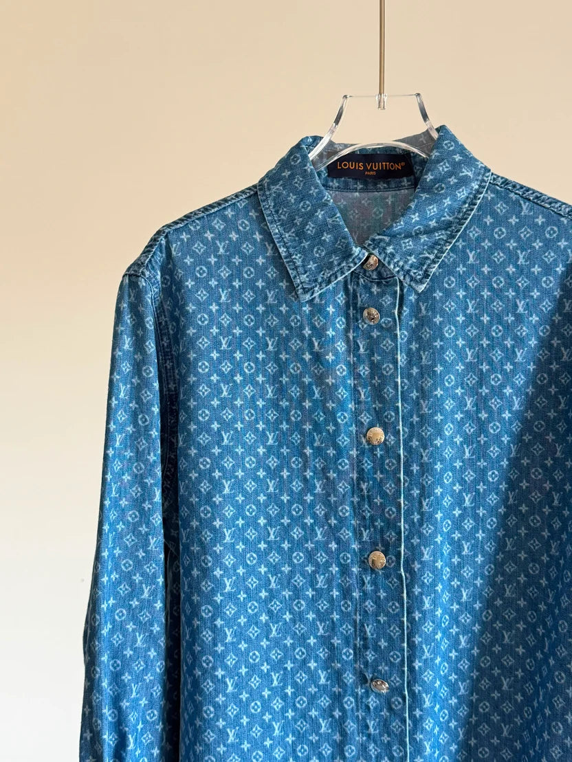 Louis Vuitton Monogram Denim Shirt Dress