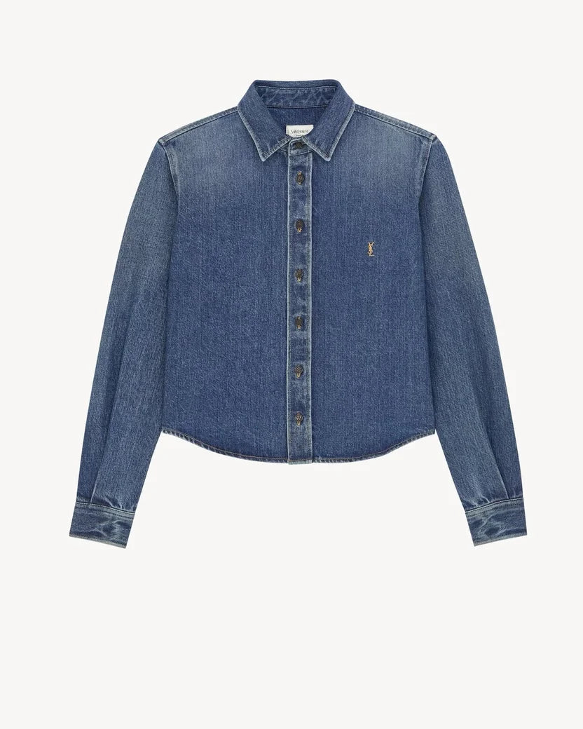 YSL Cassandre Shirt in Denim