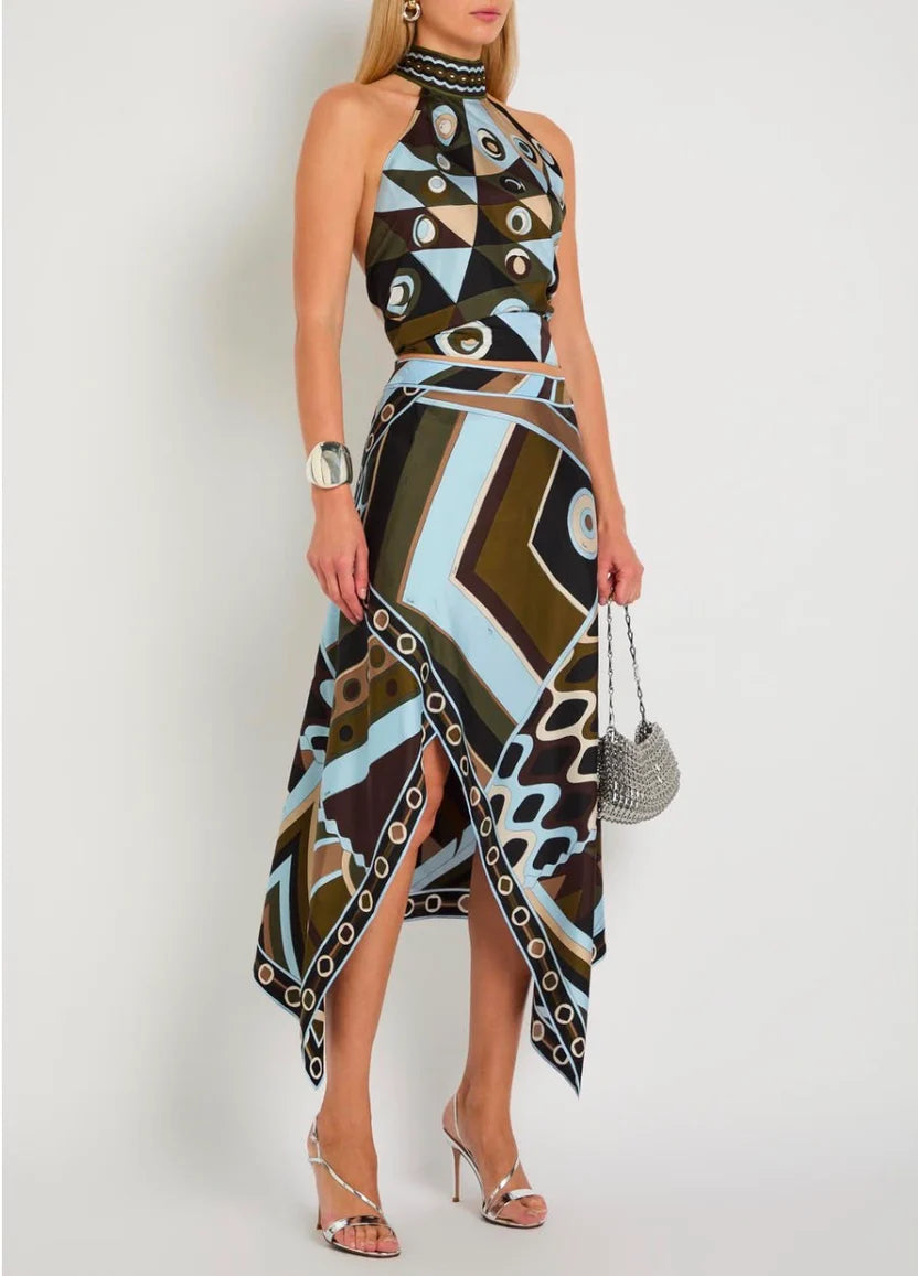 Pucci Vivara Asymmetric Silk Set