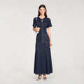 Sandro Rhinestone Knit Maxi Dress