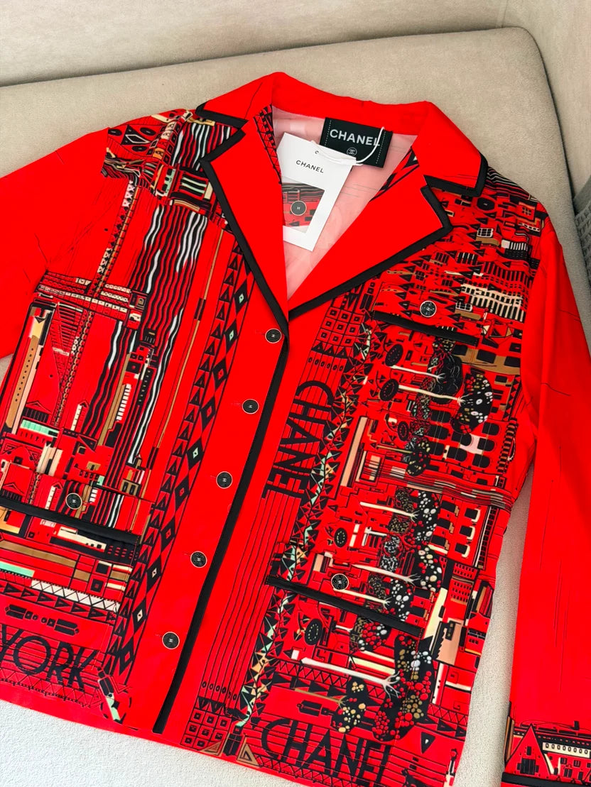 Chanel New York Design Silk Shirt