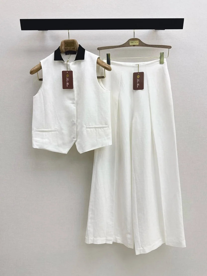 Loro Piana White Linen two-piece Set