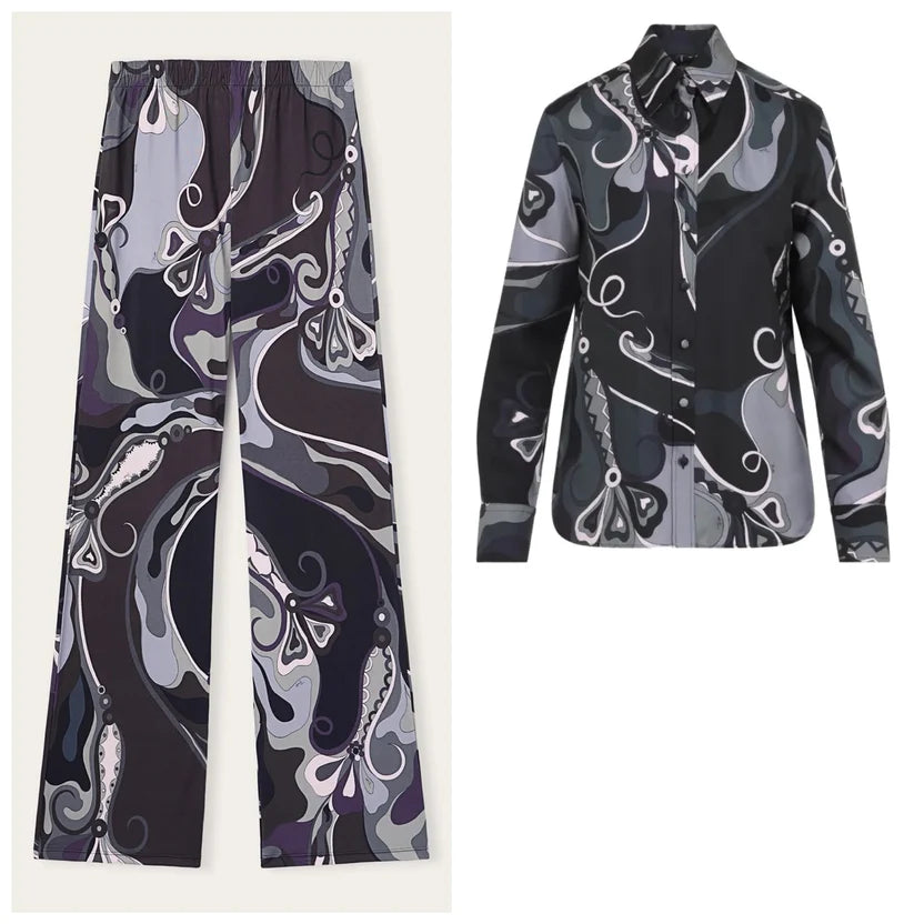 Pucci Abstract Print Shirt & Pant Set