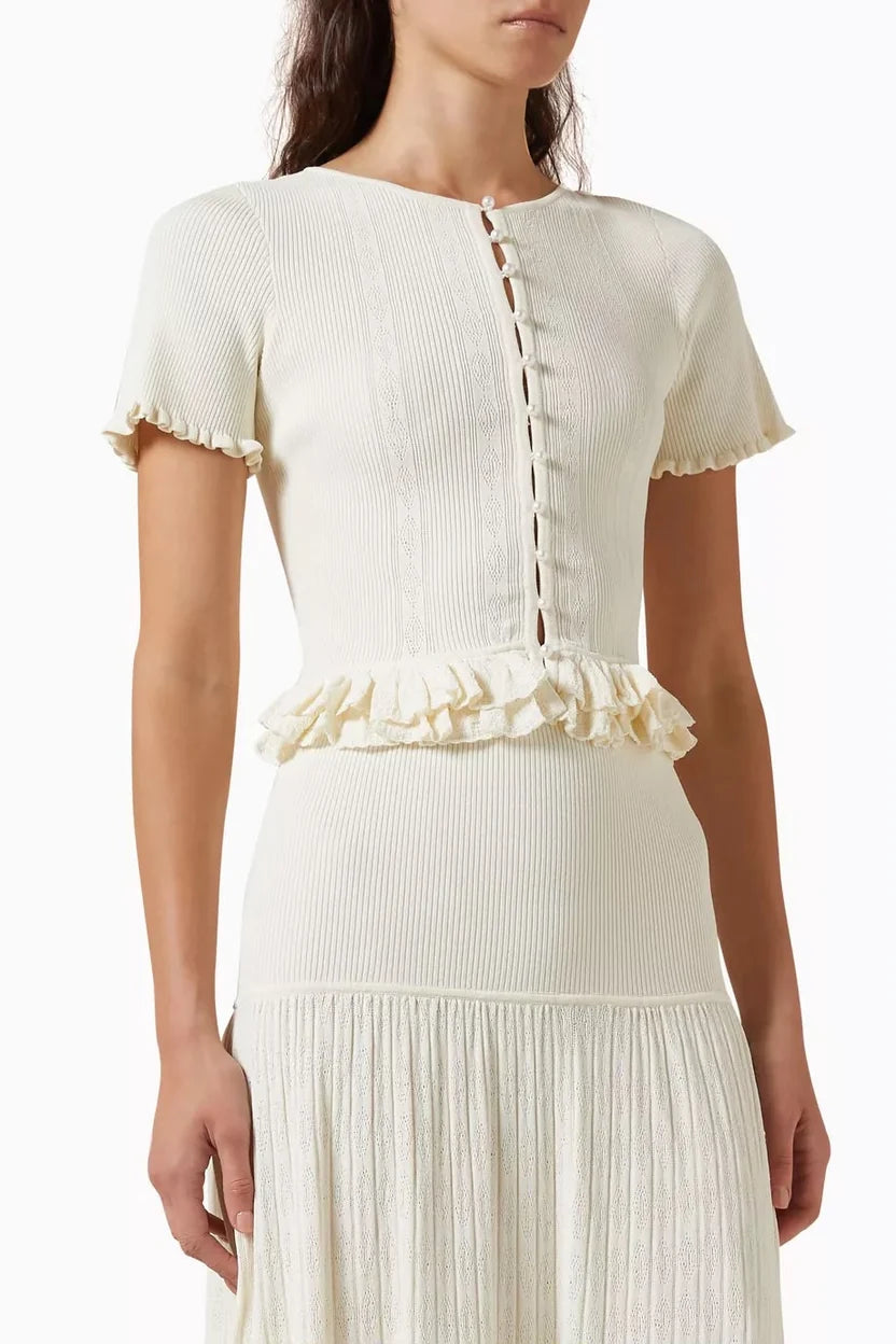 Sandro Arianna Ruffle Cardigan