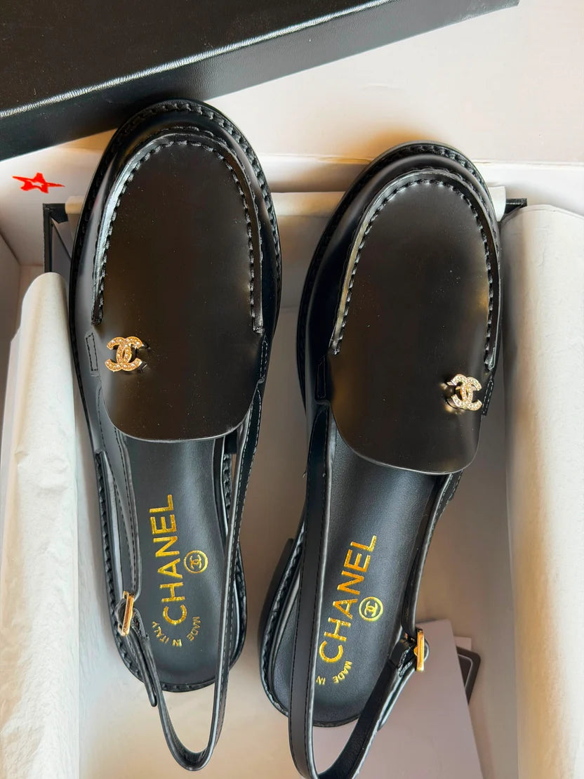 Chanel Calfskin Slingback Loafers