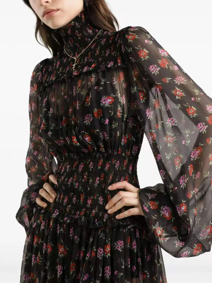 Dolce & Gabbana Silk Floral Maxi Dress
