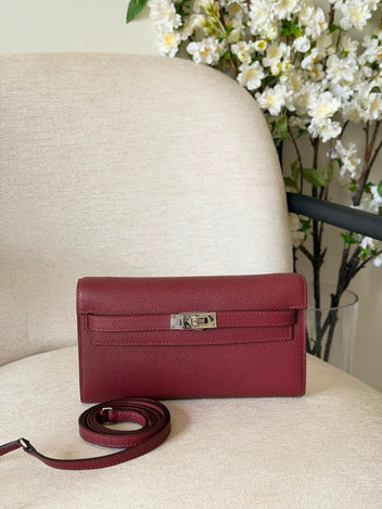 Hermes Kelly To Go Wallet Bag (Silver Hardware)
