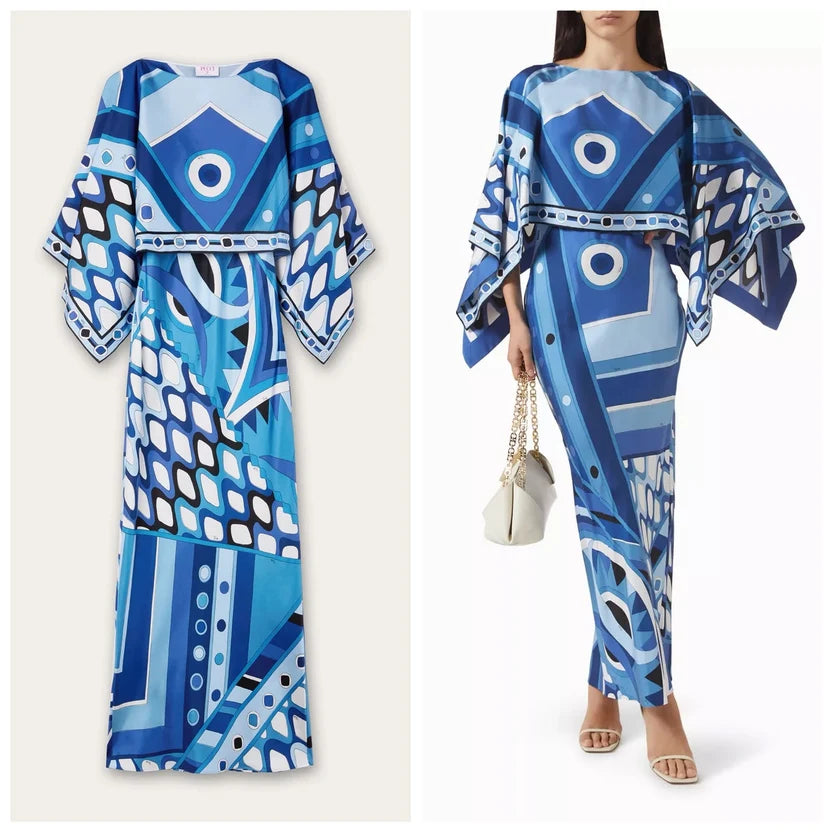 Pucci Vivara-print Maxi Dress in Silk Twill