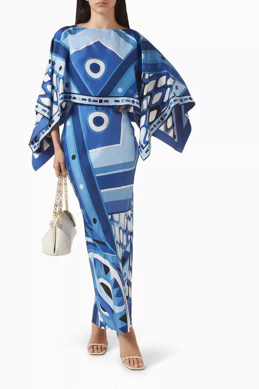 Pucci Vivara-print Maxi Dress in Silk Twill