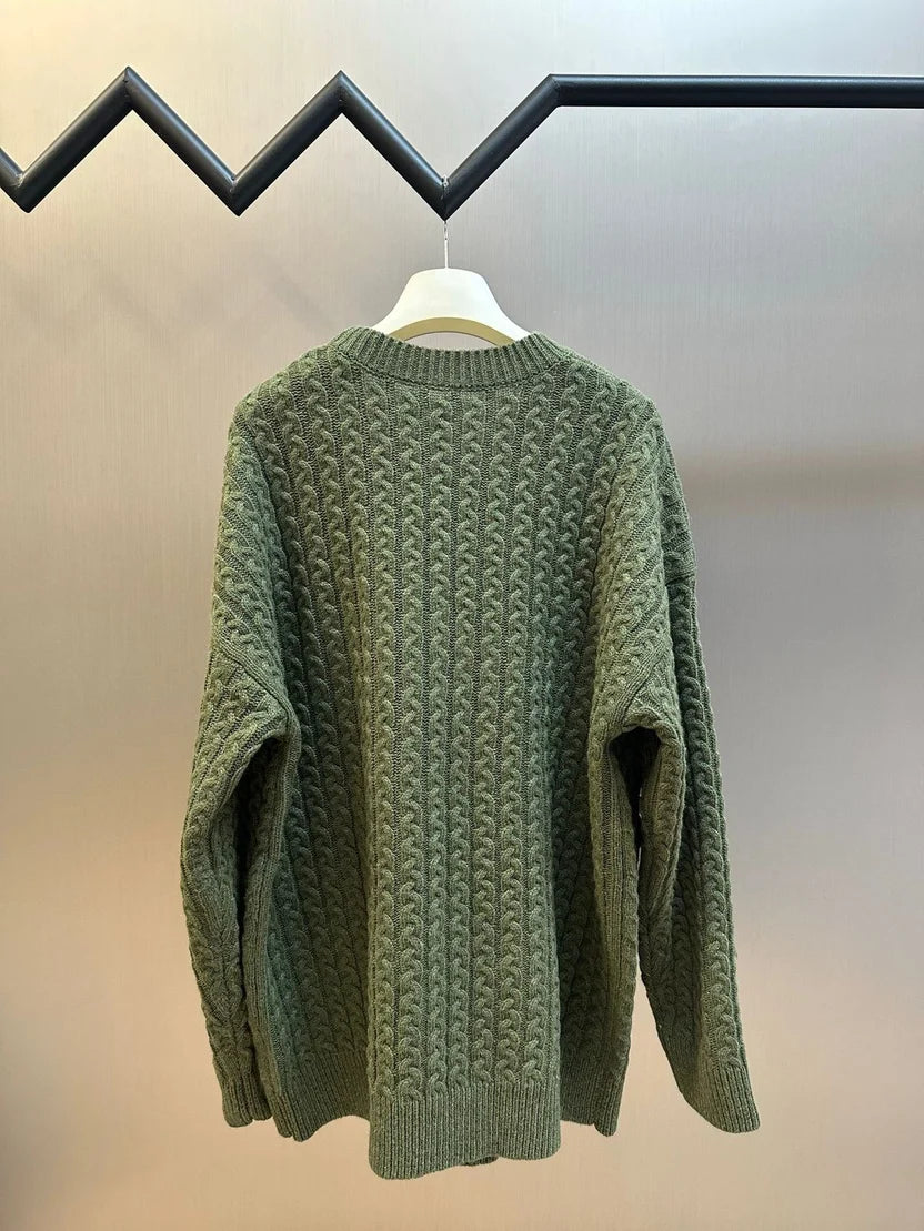 Loewe Anagram Cable-Knit Wool Jumper