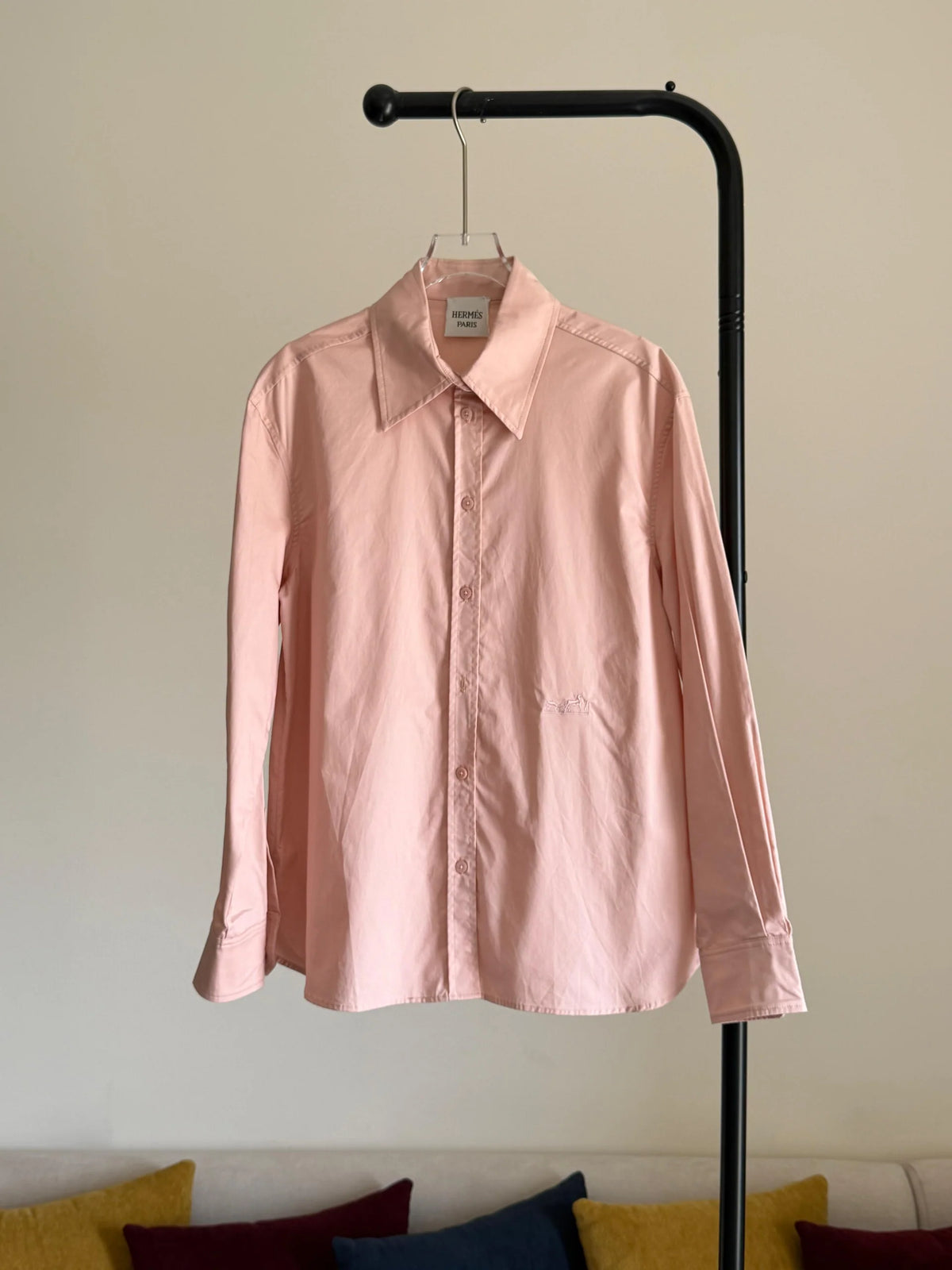 Hermes Vintage Cotton Poplin Button-Down Shirt