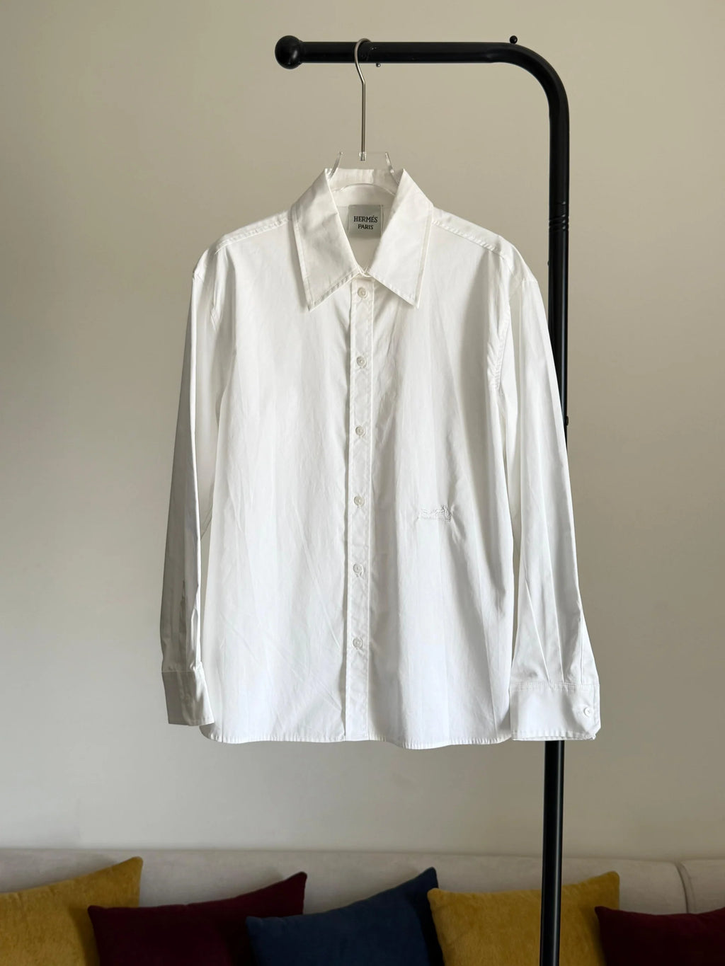 Hermes Vintage Cotton Poplin Button-Down Shirt