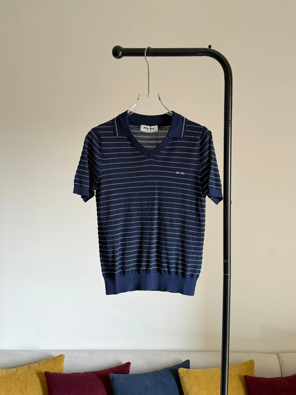 Miu Miu Cotton V-Neck Sweater
