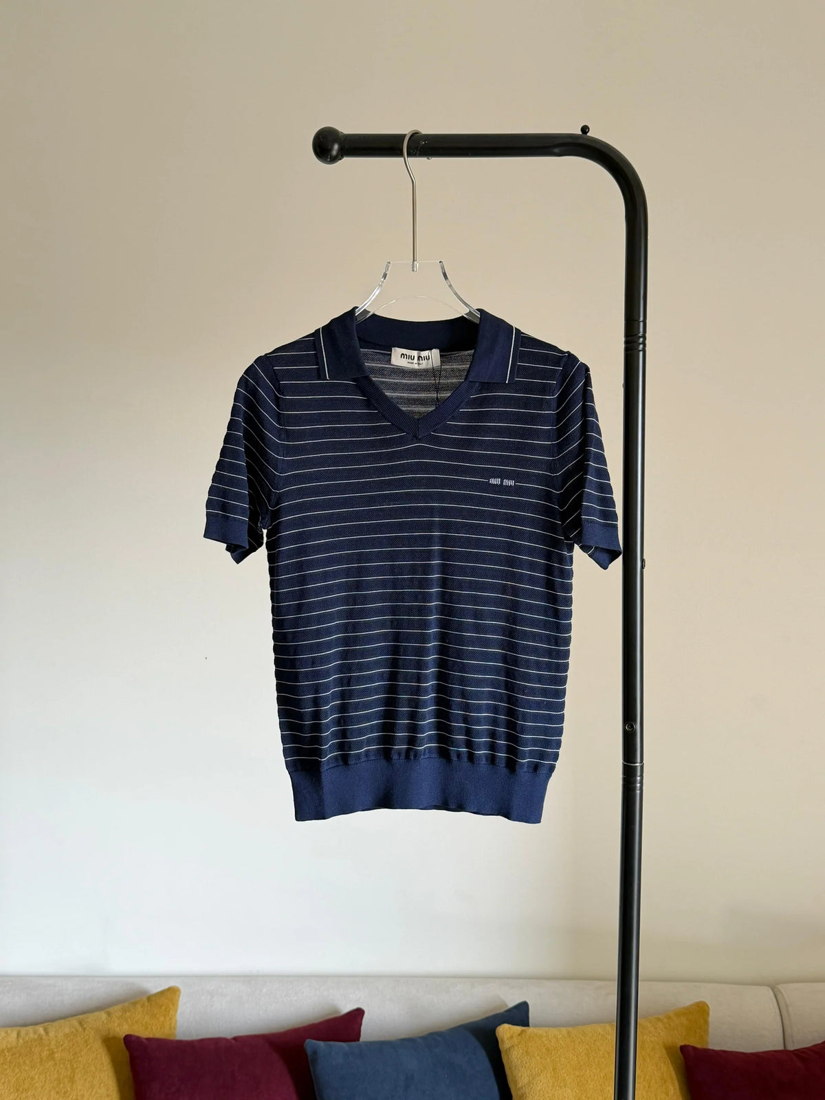 Miu Miu Cotton V-Neck Sweater