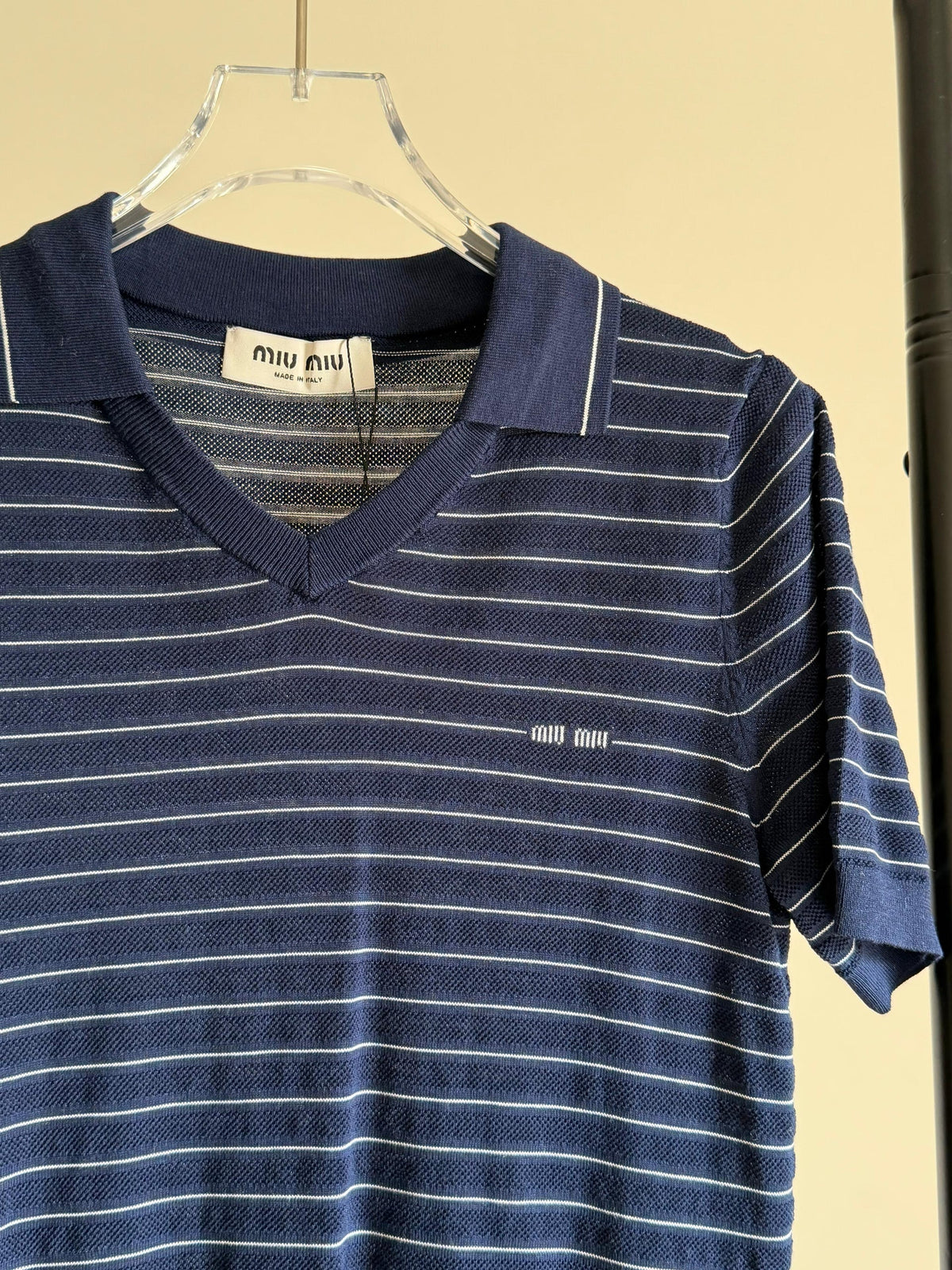 Miu Miu Cotton V-Neck Sweater