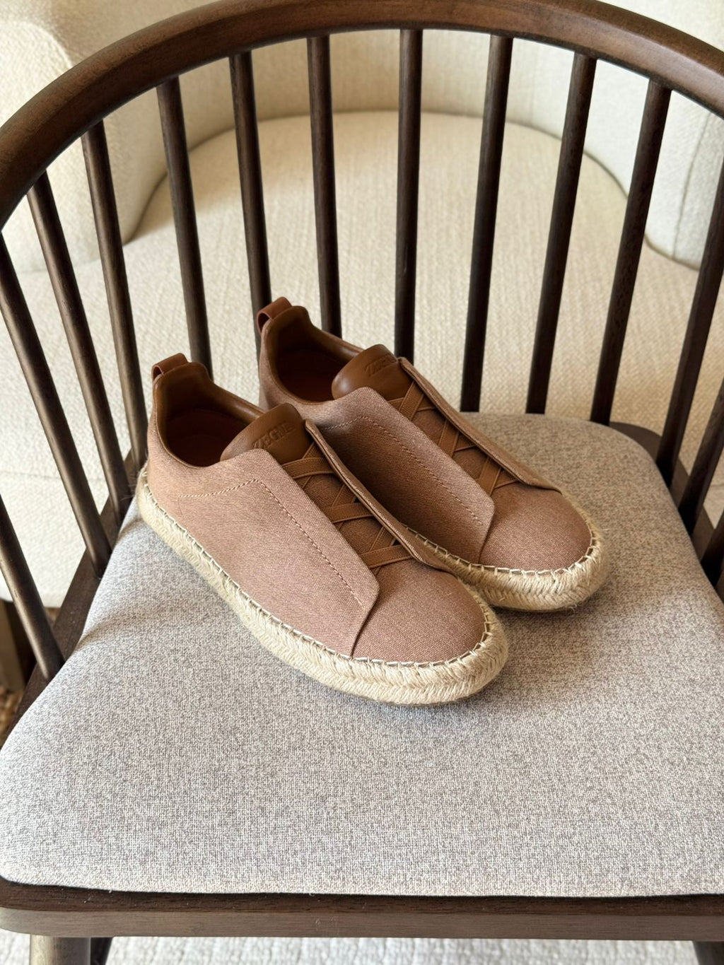 Zegna Linen Blend and Leather Triple Stitch™ Espadrilles