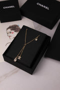 Chanel Crystal CC Star & Tear-Drop Charm Necklace & Earrings Set