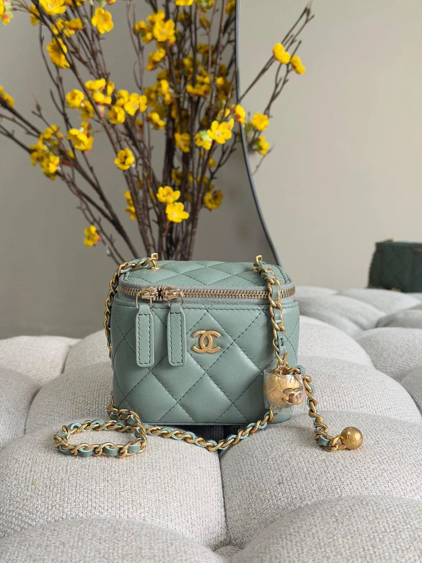 Chanel Quilted Lambskin Pearl Crush Mini Vanity Case