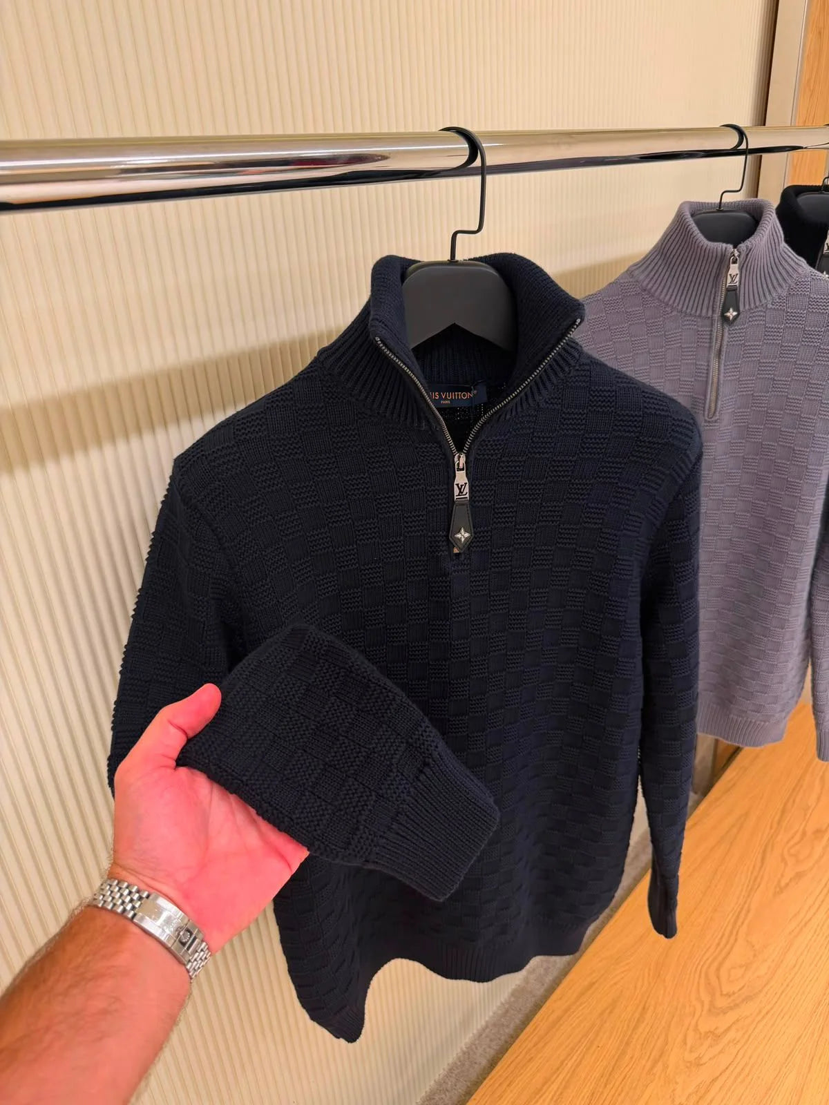 Louis Vuitton Cashmere-Wool Blend Half-Zip Pullover