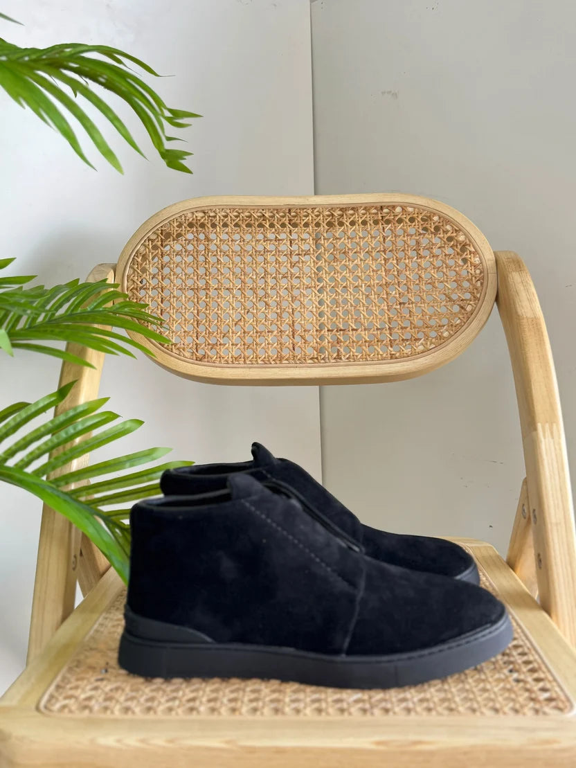 Zegna Triple Stitch Mid-Top Sneakers