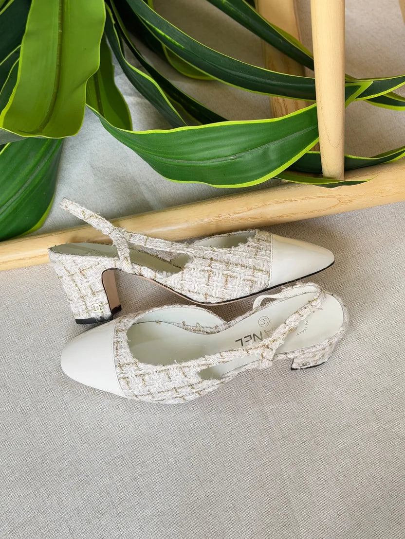 Chanel Suede Slingback Pumps
