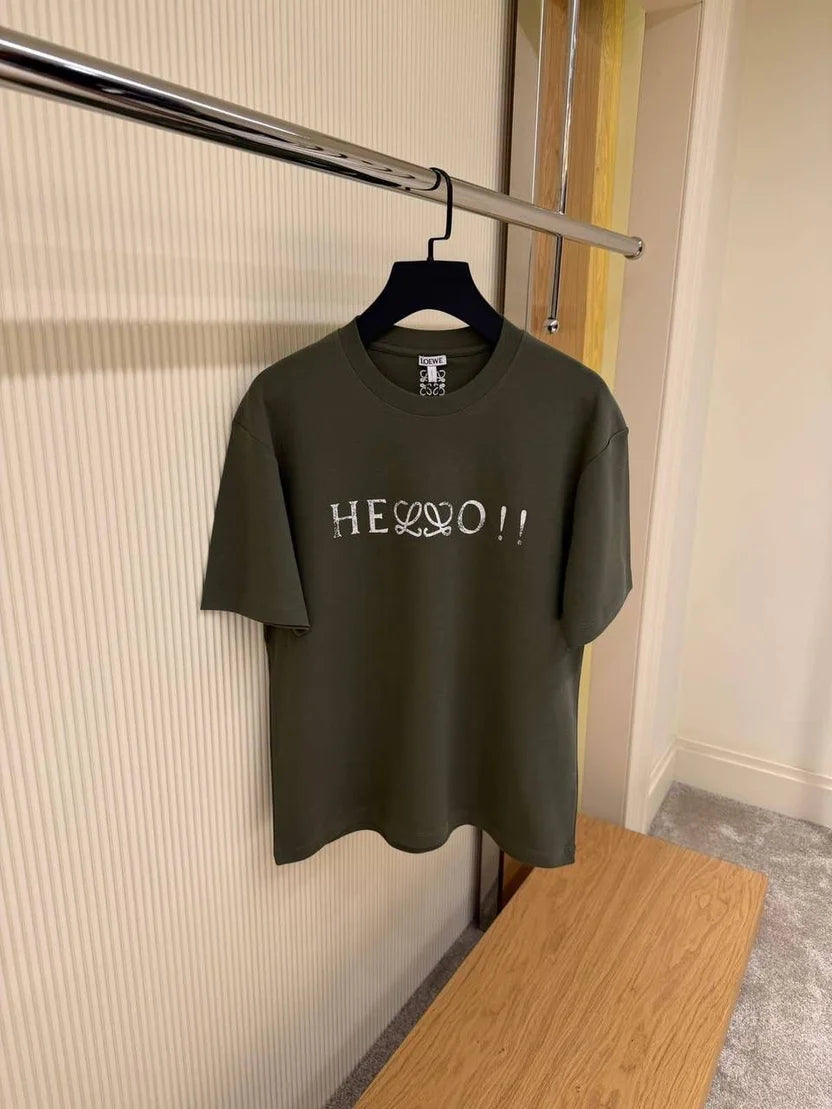 Loewe "Hello" Logo-Print Cotton-Blend T-Shirts