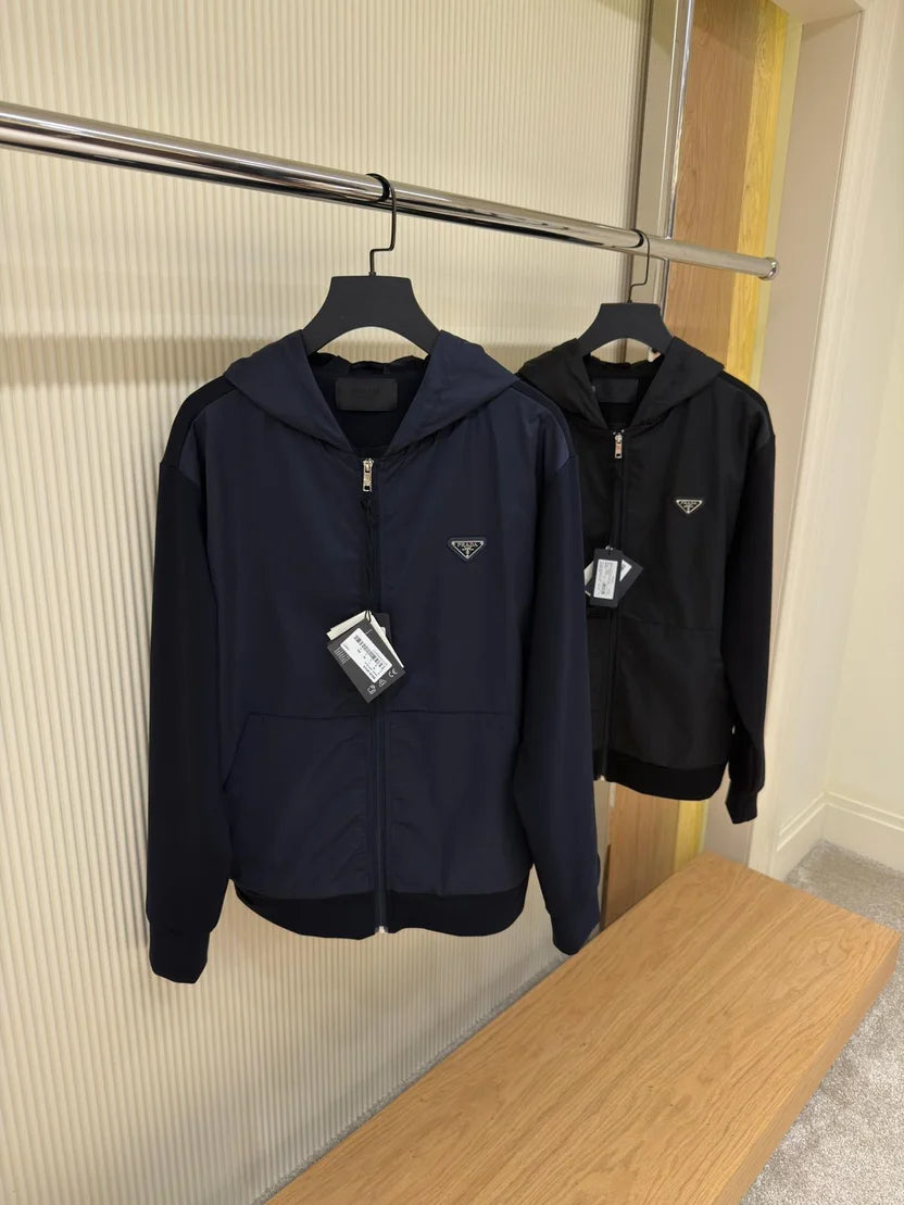 Prada Technical Fleece Hoodie Jacket