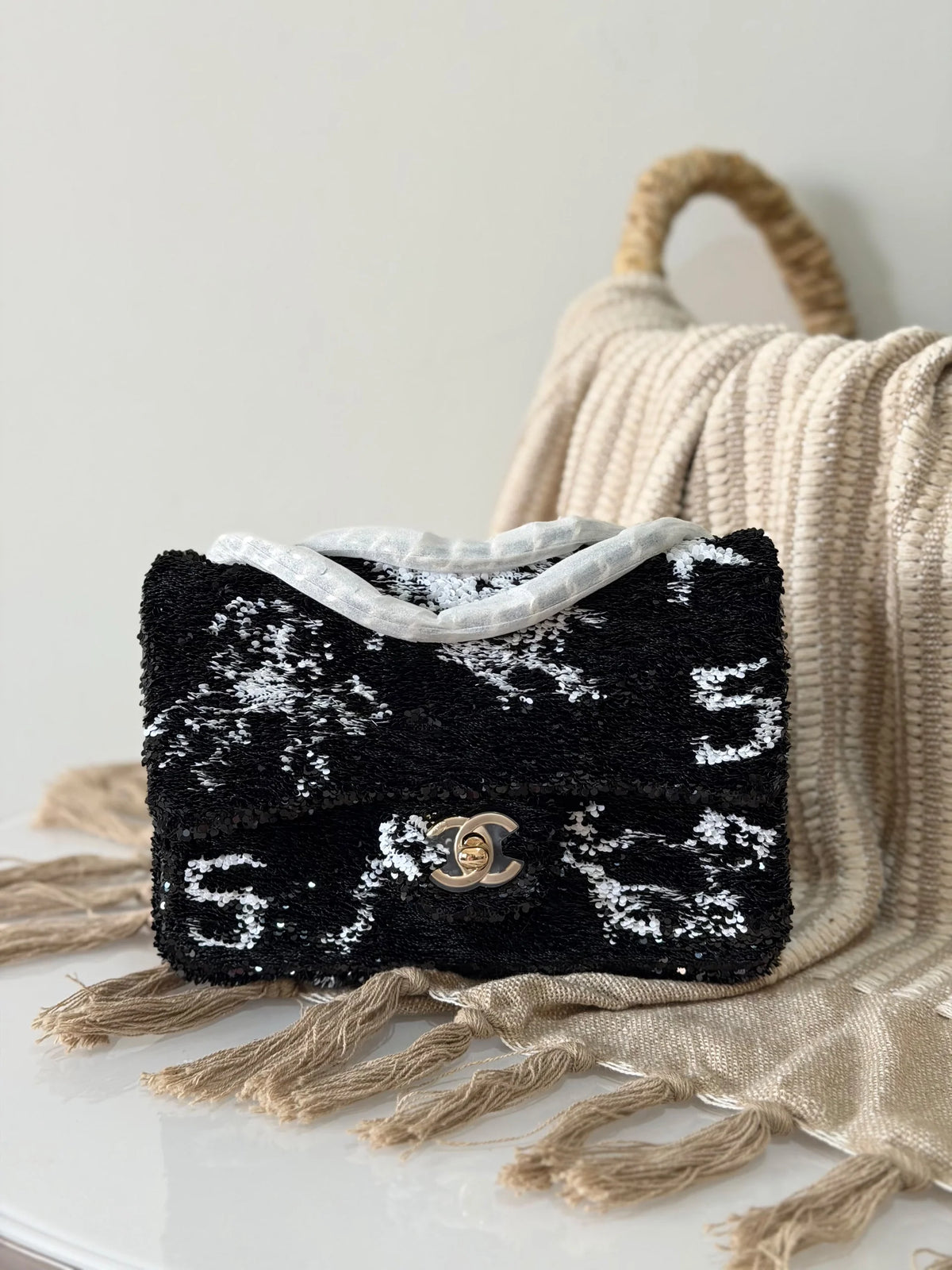 Chanel Small Flap Bag in Fringed Sequins
