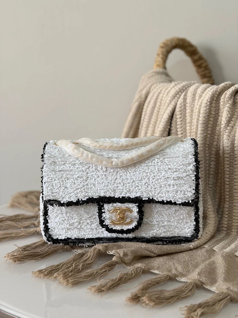 Chanel Small Flap Bag in Fringed Sequins