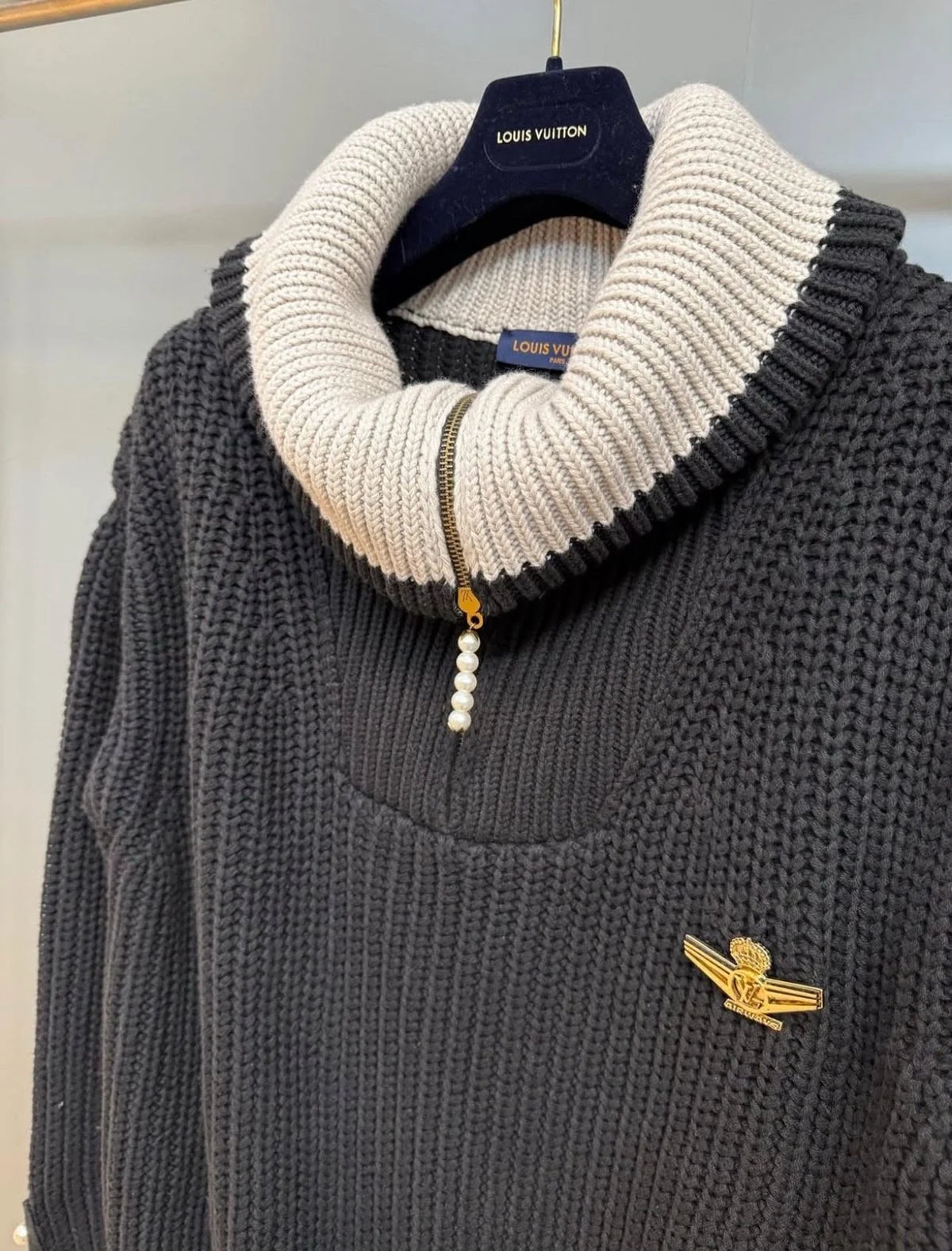 Louis Vuitton Chunky Wool-Blend Half-Zip Pullover