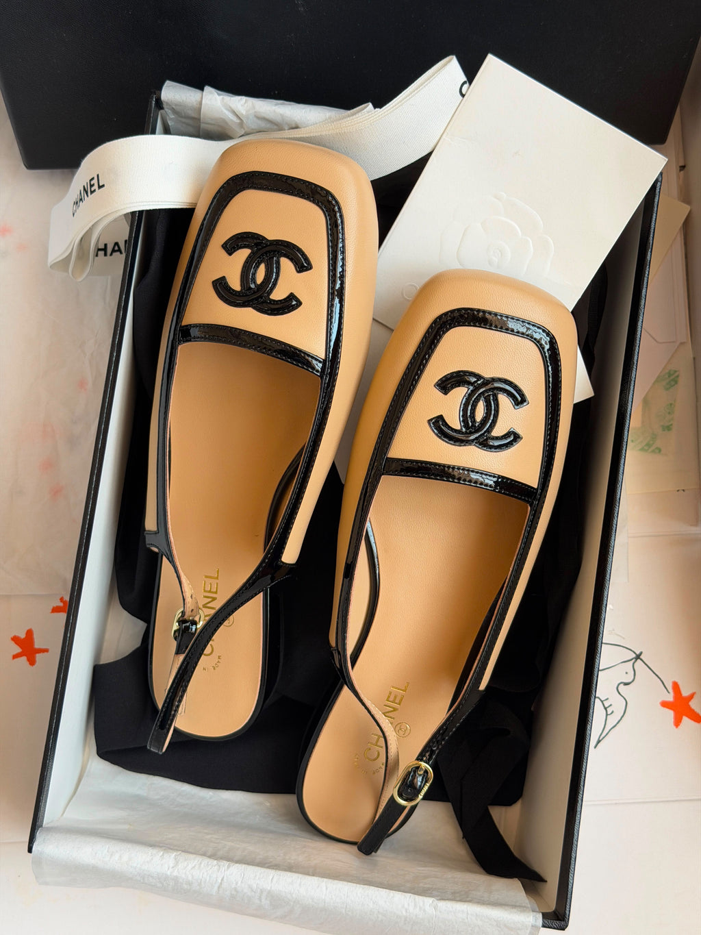 Chanel Square Toe Flats