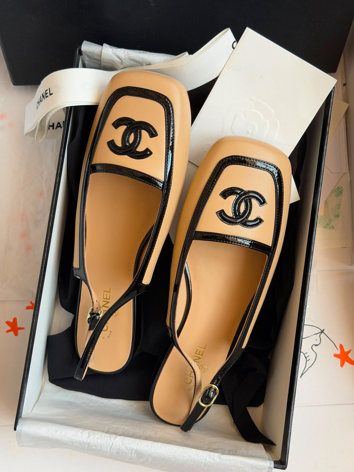 Chanel Square Toe Flats