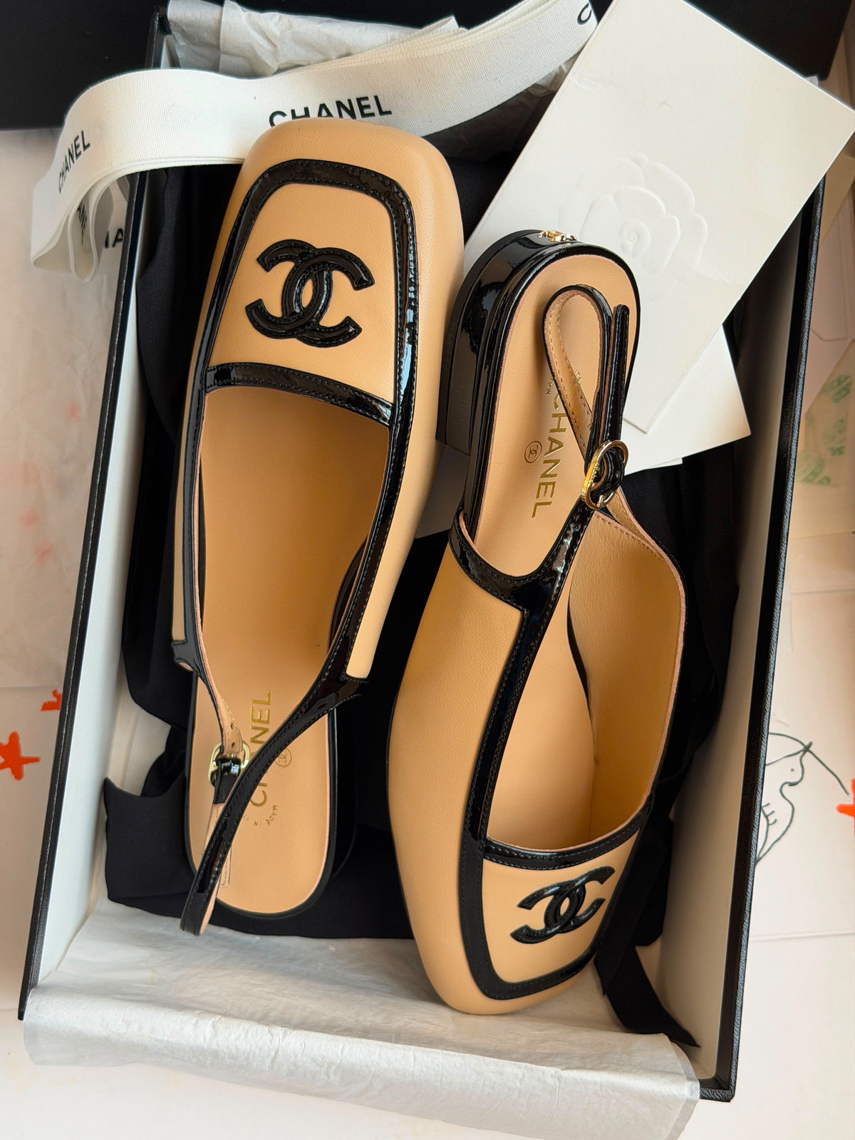 Chanel Square Toe Flats