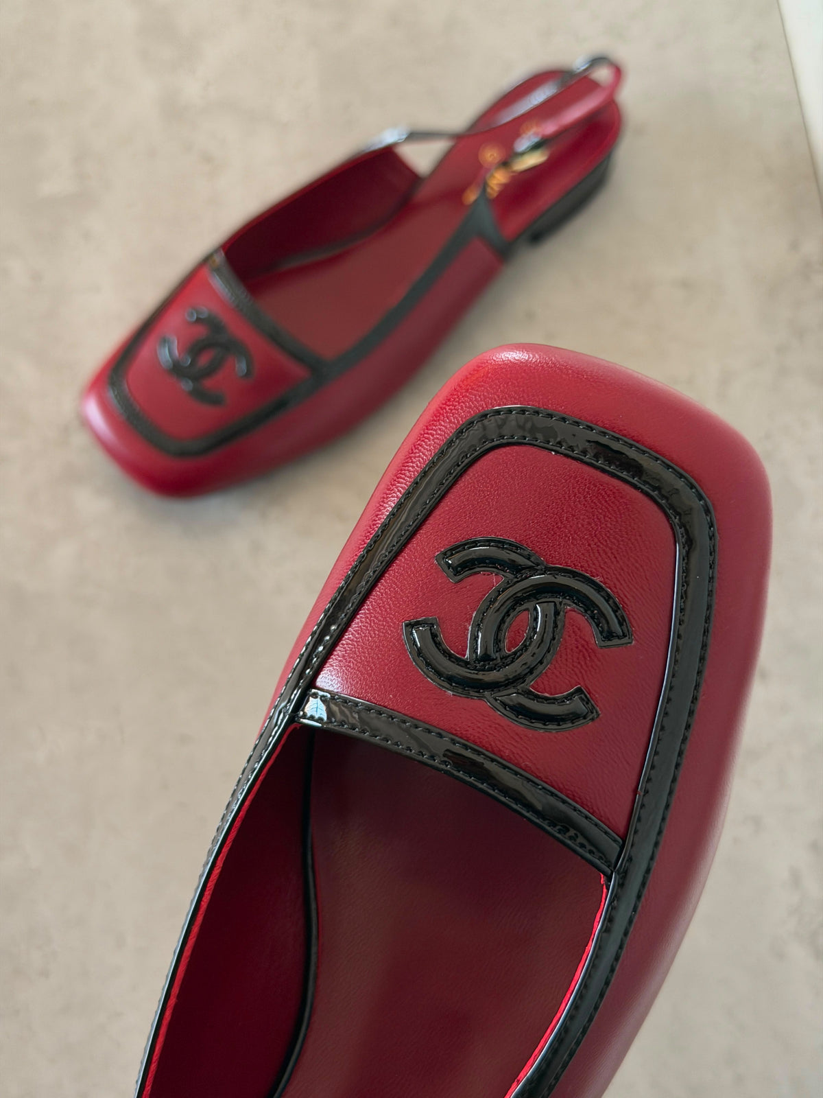 Chanel Square Toe Flats