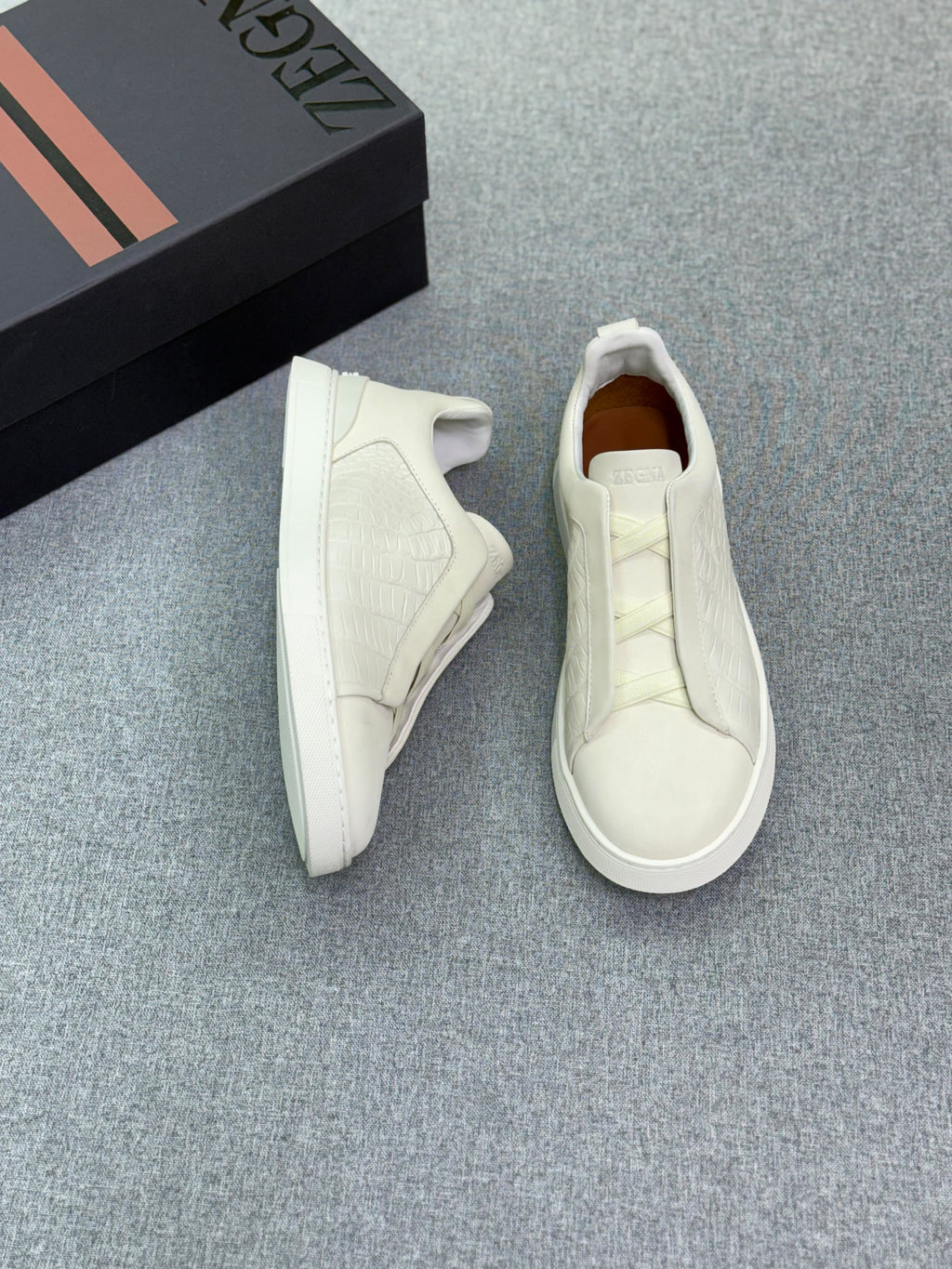 Zegna Triple Stitch Leather Low-Top Sneakers