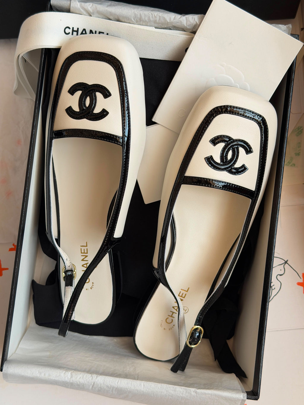 Chanel Square Toe Flats