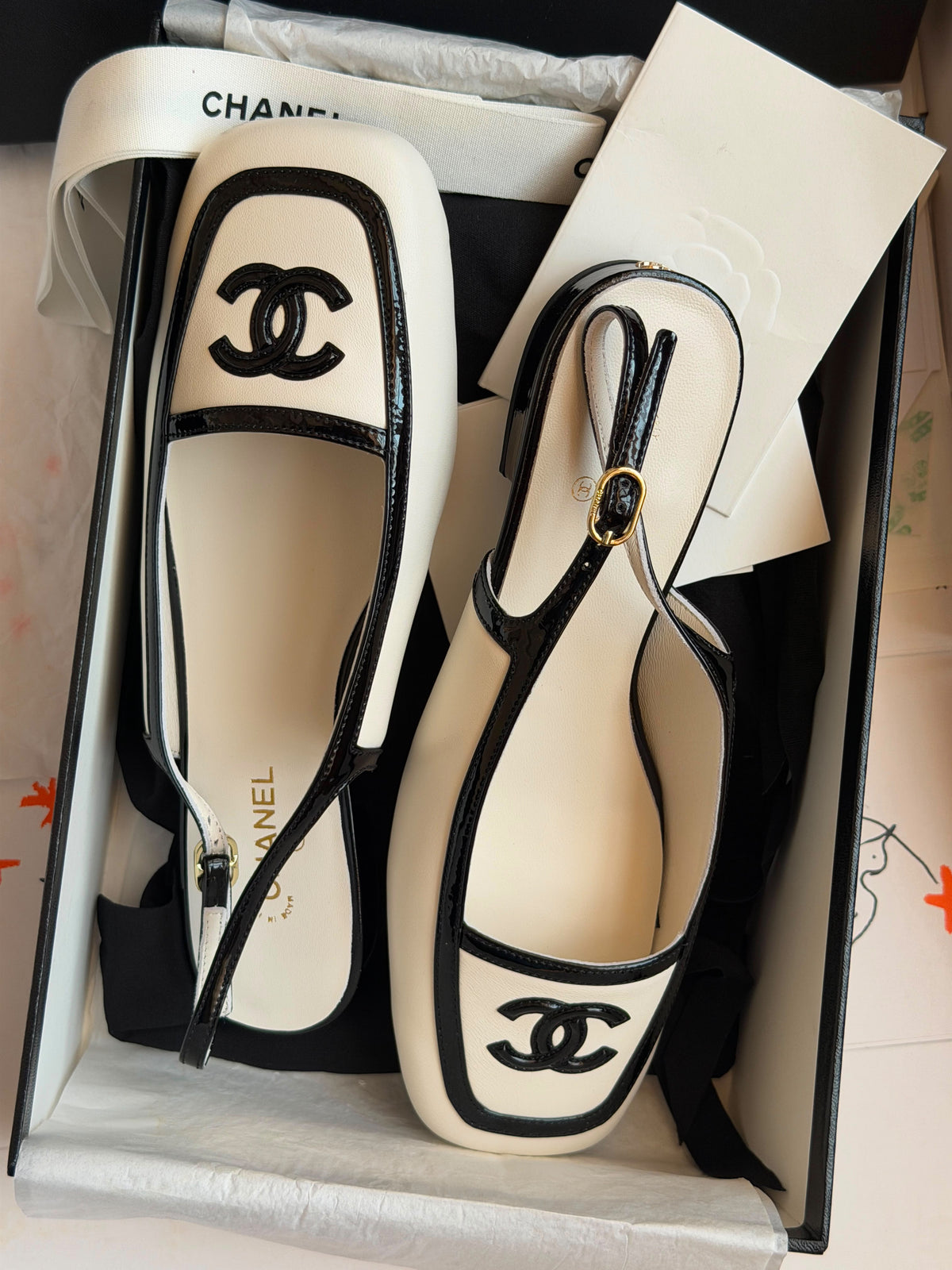 Chanel Square Toe Flats