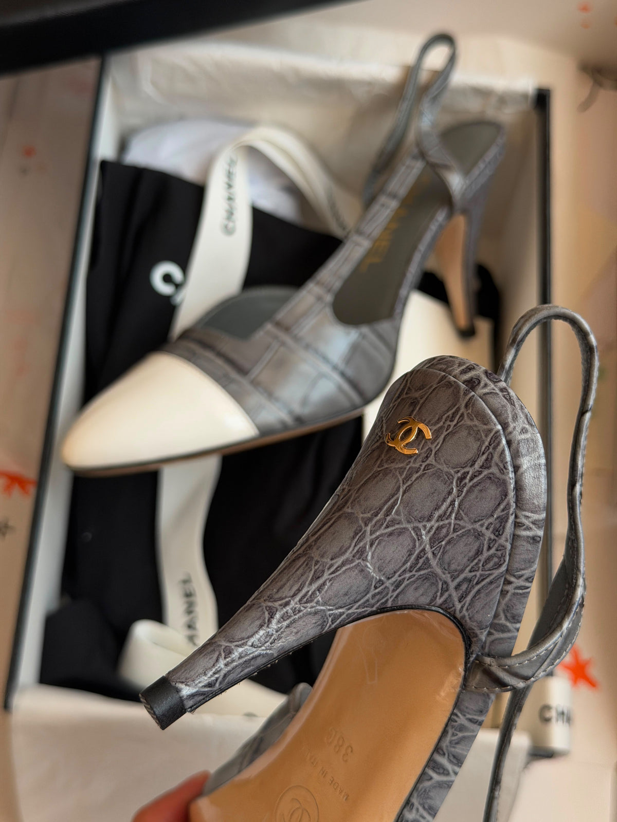 Chanel Embossed Slingback