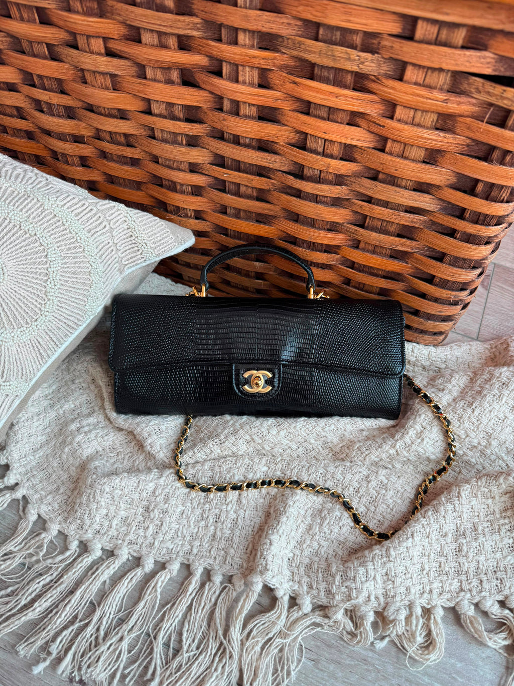 Chanel Long Top Handle Clutch with Chain