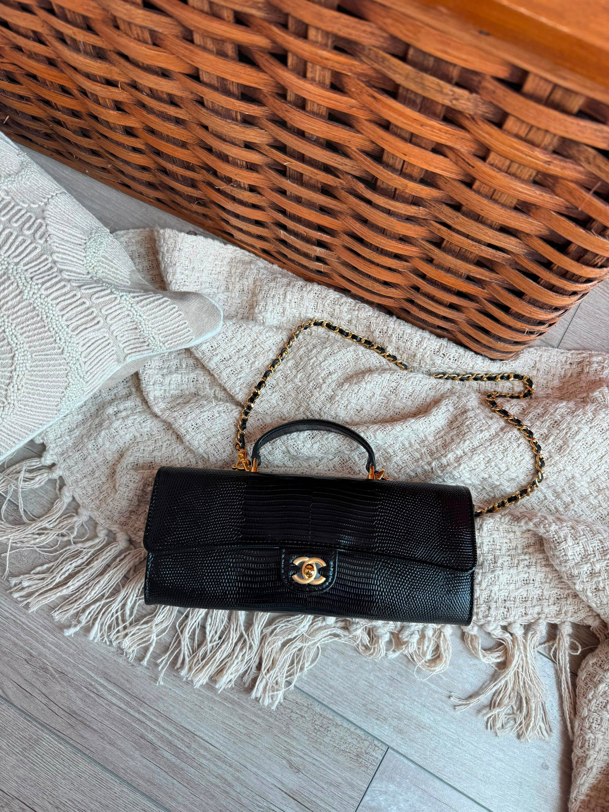 Chanel Long Top Handle Clutch with Chain