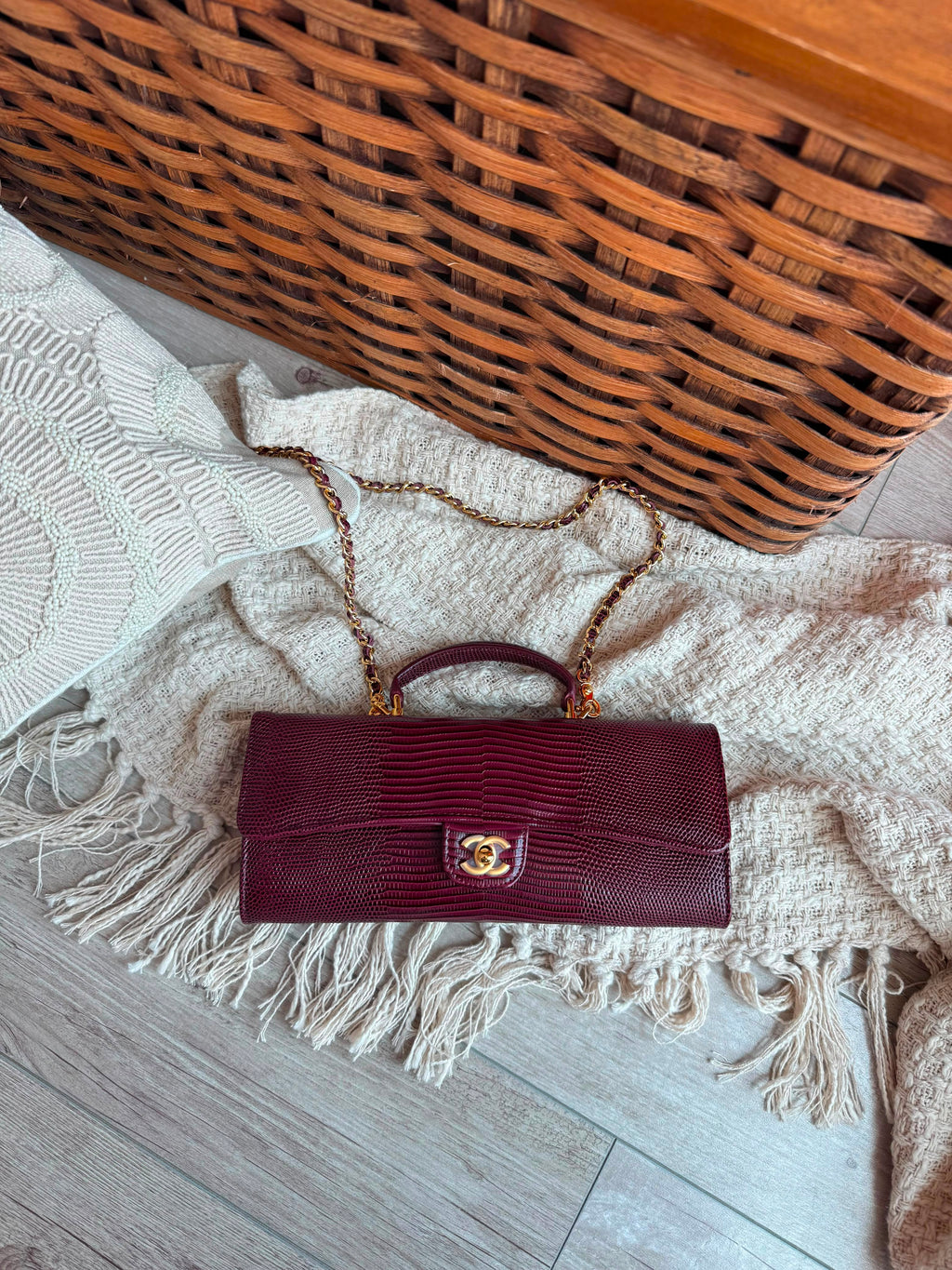 Chanel Long Top Handle Clutch with Chain