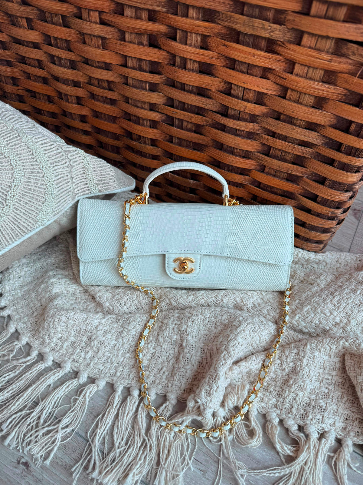 Chanel Long Top Handle Clutch with Chain