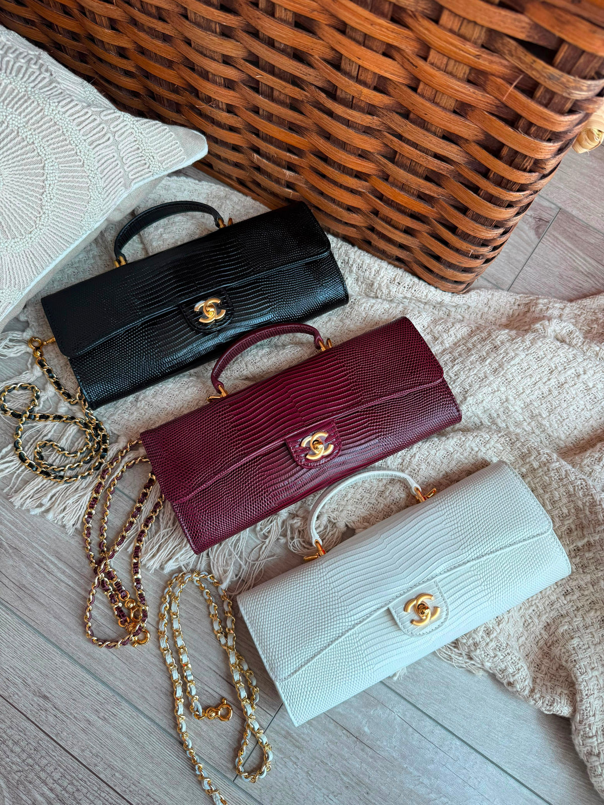 Chanel Long Top Handle Clutch with Chain