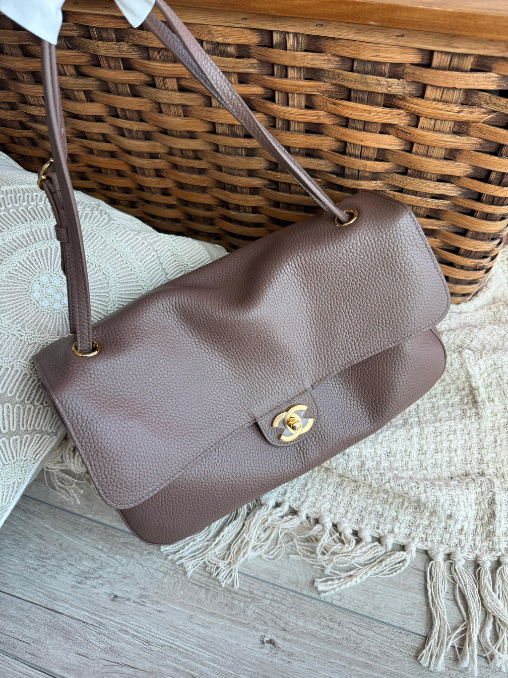 Chanel Vintage Caviar Leather Flap Shoulder Bag